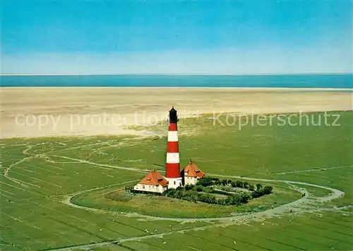 AK / Ansichtskarte Leuchtturm_Lighthouse Westerhever Fliegeraufnahme Leuchtturm Lighthouse