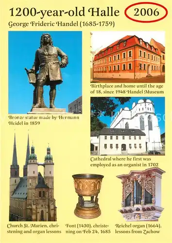 AK / Ansichtskarte Denkmal Georg Friedrich Haendel Geburtshaus Kathedrale  Denkmal