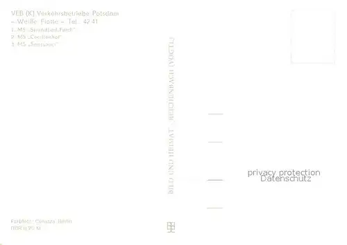 AK / Ansichtskarte Motorschiffe MS Strandbad Ferch MS Cecilienhof MS Sanssouci Weisse Flotte  Motorschiffe