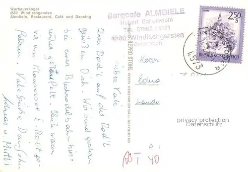 AK / Ansichtskarte Windischgarsten Restaurant Almdiele Cafe Tanz Windischgarsten