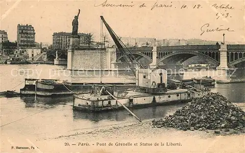 AK / Ansichtskarte Paris Pont de Grenelle et Statue de la Liberte Paris