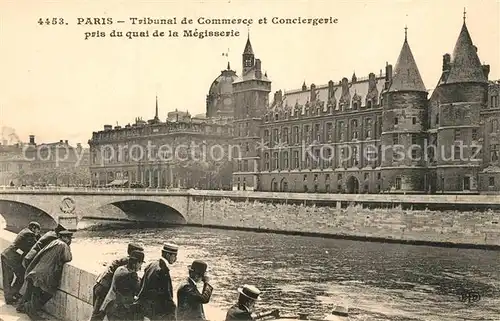 AK / Ansichtskarte Paris Tribunal de Commerce et Conciergerie pris du quai de la Megisserie Paris