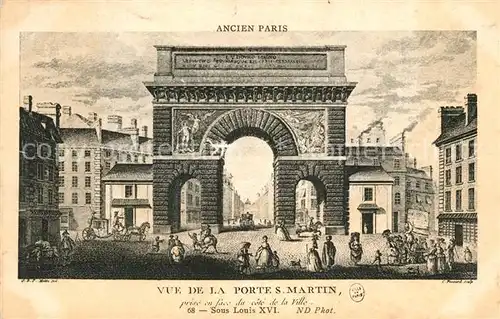 AK / Ansichtskarte Paris Vue de la Porte S Martin Paris