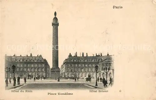 AK / Ansichtskarte Paris Hotel du Rhin Place Vendome Hotel Bristol Paris