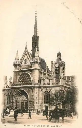AK / Ansichtskarte Paris Eglise Saint Laurent Paris