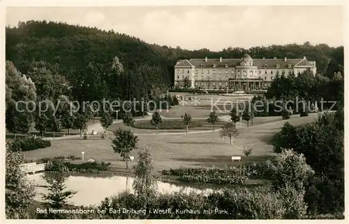 AK / Ansichtskarte Bad_Hermannsborn Kurhaus mit Park Bad_Hermannsborn