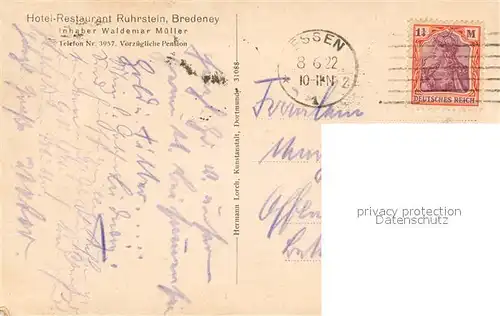 AK / Ansichtskarte Bredeney Hotel Restaurant Ruhrstein Villa Huegel Ruhrtal Bredeney