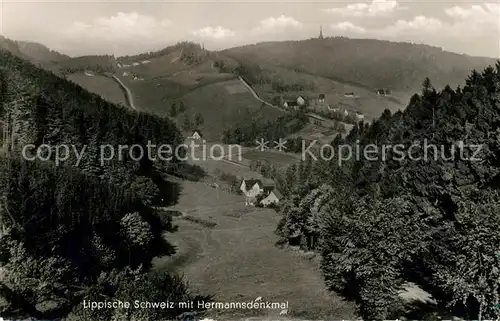 AK / Ansichtskarte Detmold Lippische Schweiz mit Hermannsdenkmal Detmold