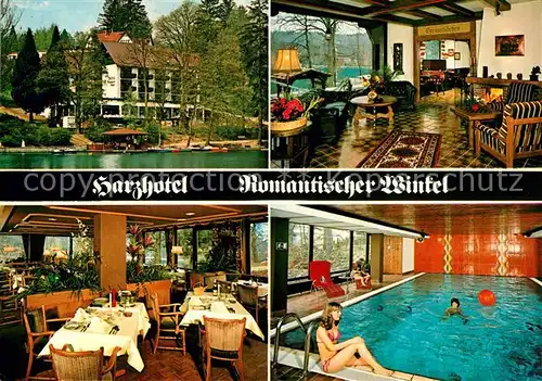 AK / Ansichtskarte Bad_Sachsa_Harz Harzhotel Romantischer Winkel Restaurant Hallenbad Bad_Sachsa_Harz