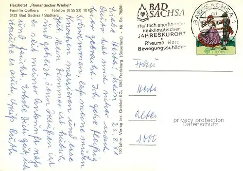 AK / Ansichtskarte Bad_Sachsa_Harz Harzhotel Romantischer Winkel Restaurant Hallenbad Bad_Sachsa_Harz