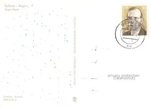AK / Ansichtskarte Sassnitz_Ostseebad_Ruegen Ruegen Hotel Sassnitz_Ostseebad_Ruegen