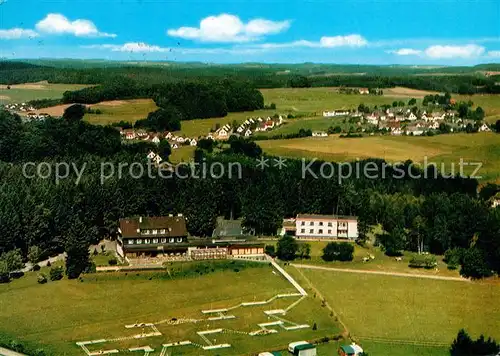 AK / Ansichtskarte Marienheide VdH Waldhotel Cafe Brucher Talsperre Fliegeraufnahme Marienheide