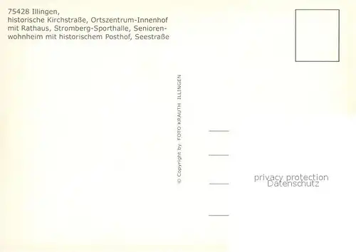 AK / Ansichtskarte Illingen_Illingen Historische Kirchstrasse Ortszentrum Innenhof Rathaus Sporthalle Seniorenwohnheim Seestrasse Illingen Illingen