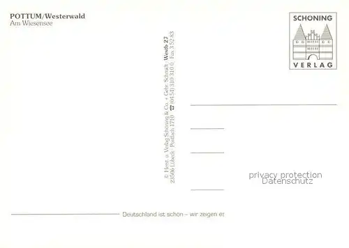 AK / Ansichtskarte Pottum Ortsmotiv mit Kirche Wiesensee Wassersport Ponywagen Pottum