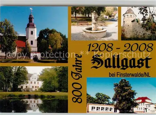 AK / Ansichtskarte Sallgast Kirche Brunnen Schloss Turm 800 Jahre Stadtjubilaeum Sallgast