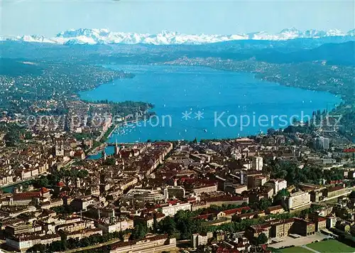 AK / Ansichtskarte Zuerich_ZH Zuerichsee und die Alpen Fliegeraufnahme Zuerich_ZH