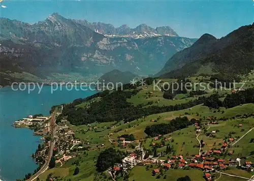 AK / Ansichtskarte Quarten Walensee Alpenpanorama Fliegeraufnahme Quarten