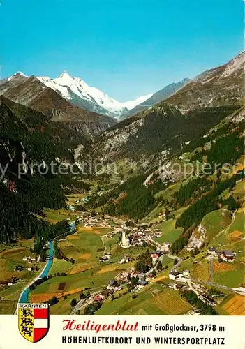 AK / Ansichtskarte Heiligenblut_Kaernten mit Grossglockner Hohe Tauern Fliegeraufnahme Heiligenblut Kaernten