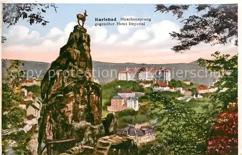 AK / Ansichtskarte Karlsbad_Eger Hirschensprung mit Hotel Imperial Karlsbad_Eger
