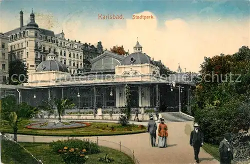 AK / Ansichtskarte Karlsbad_Eger Stadtpark Karlsbad_Eger