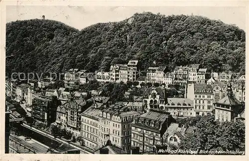 AK / Ansichtskarte Karlsbad_Eger Panorama mit Schlossberg Karlsbad_Eger