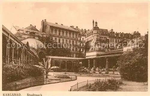 AK / Ansichtskarte Karlsbad_Eger Stadtpark Karlsbad_Eger