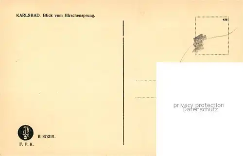 AK / Ansichtskarte Karlsbad_Eger Blick vom Hirschensprung Karlsbad_Eger