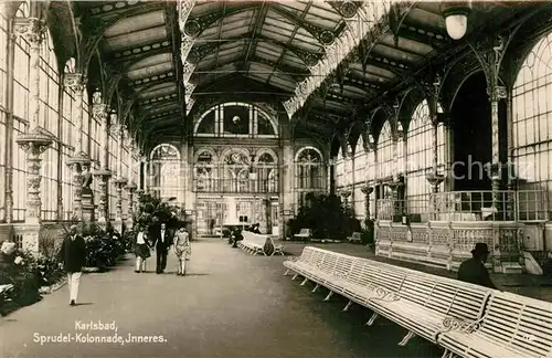 AK / Ansichtskarte Karlsbad_Eger Sprudelkolonnade Inneres Karlsbad_Eger