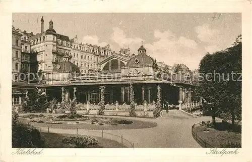 AK / Ansichtskarte Karlsbad_Eger Stadtpark Karlsbad_Eger