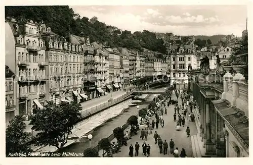 AK / Ansichtskarte Karlsbad_Eger Promenade beim Muehlbrunn Karlsbad_Eger