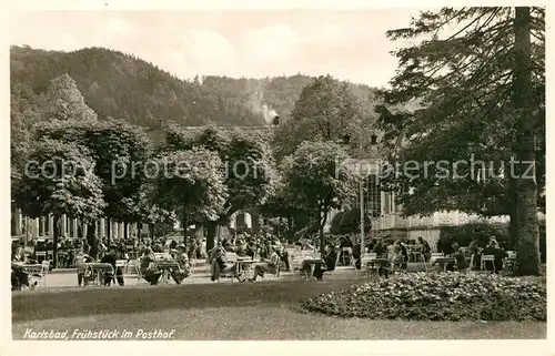 AK / Ansichtskarte Karlsbad_Eger Fruehstueck im Posthof Karlsbad_Eger