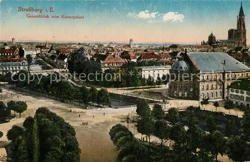AK / Ansichtskarte Strassburg_Elsass Blick vom Kaiserpalast mit Muenster Strassburg Elsass