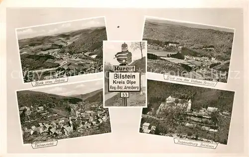 AK / Ansichtskarte Bilstein_Sauerland Blick vom Askey und der Hohen Bracht Panorama Jugendburg Bilstein Bilstein_Sauerland