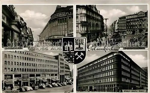 AK / Ansichtskarte Gelsenkirchen Bahnhofstrasse Bahnhofsvorplatz Sparkasse Hans Sachs Haus Gelsenkirchen