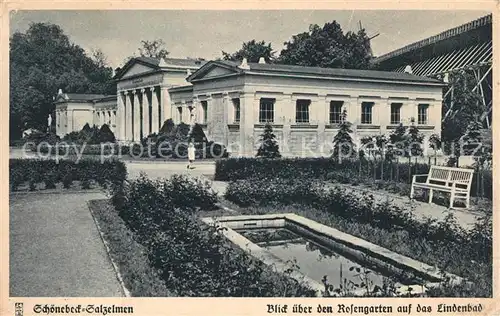 AK / Ansichtskarte Schoenebeck_Salzelmen Rosengarten und Lindenbad Schoenebeck Salzelmen