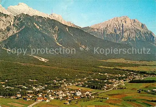 AK / Ansichtskarte Barwies gegen Hohe Munde Mieminger Kette Fliegeraufnahme Barwies