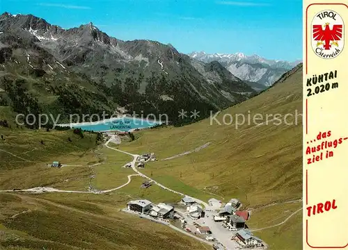 AK / Ansichtskarte Kuehtai Hoteldorf Speicher Laengental Staudamm Finstertal Alpenpanorama Fliegeraufnahme Kuehtai