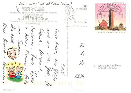 AK / Ansichtskarte Bad_Fuessing Restaurant Cafe Akropolis Athen Bad_Fuessing