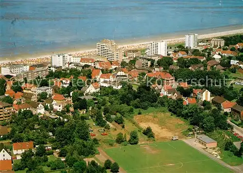 AK / Ansichtskarte Cuxhaven_Duhnen_Nordseebad Fliegeraufnahme mit Strand Cuxhaven_Duhnen