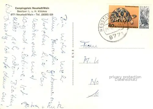 AK / Ansichtskarte Neustadt_Main Camping Kloeckes Neustadt_Main