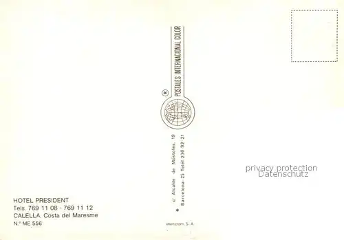 AK / Ansichtskarte Calella Hotel President Pool Calella