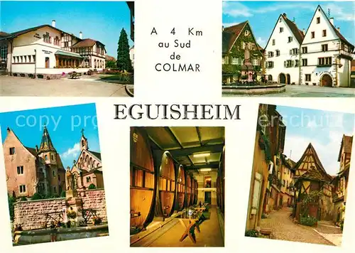 AK / Ansichtskarte Eguisheim_Haut_Rhin Fachwerk Kirche A4 Eguisheim_Haut_Rhin