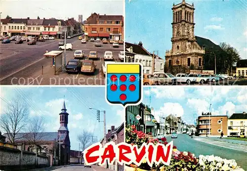 AK / Ansichtskarte Carvin Kirche Saint Martin Marktplatz Stadtansichten Carvin