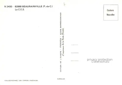 AK / Ansichtskarte Beaurainville C E S Beaurainville