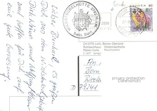 AK / Ansichtskarte Lenk_Simmental Wildstrubelhuetten Lenk Simmental