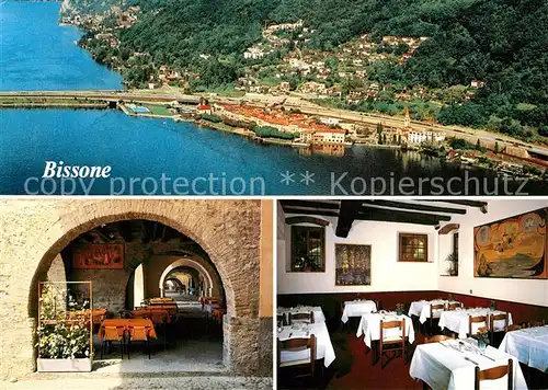 AK / Ansichtskarte Bissone_Lago_di_Lugano Ristorante Bar Ticino Bissone_Lago_di_Lugano