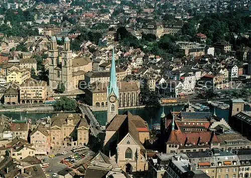AK / Ansichtskarte Zuerich_ZH Fliegeraufnahme Fraumuenster Grossmuenster Zuerich_ZH