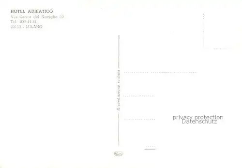 AK / Ansichtskarte Milano Hotel Adriatico Milano