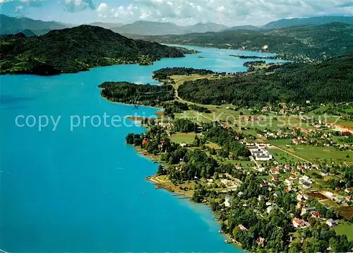 AK / Ansichtskarte Krumpendorf_Woerthersee Fliegeraufnahme Krumpendorf Woerthersee