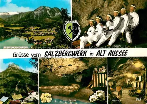 AK / Ansichtskarte Alt_Aussee Salzbergwerk Rutsche Salzsee Museum Alt_Aussee